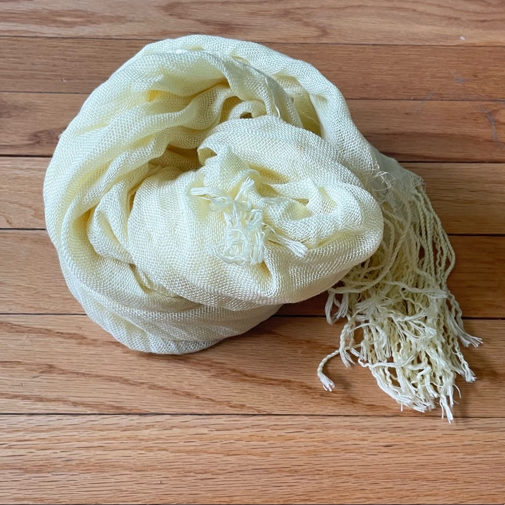 Pale yellow summer scarf